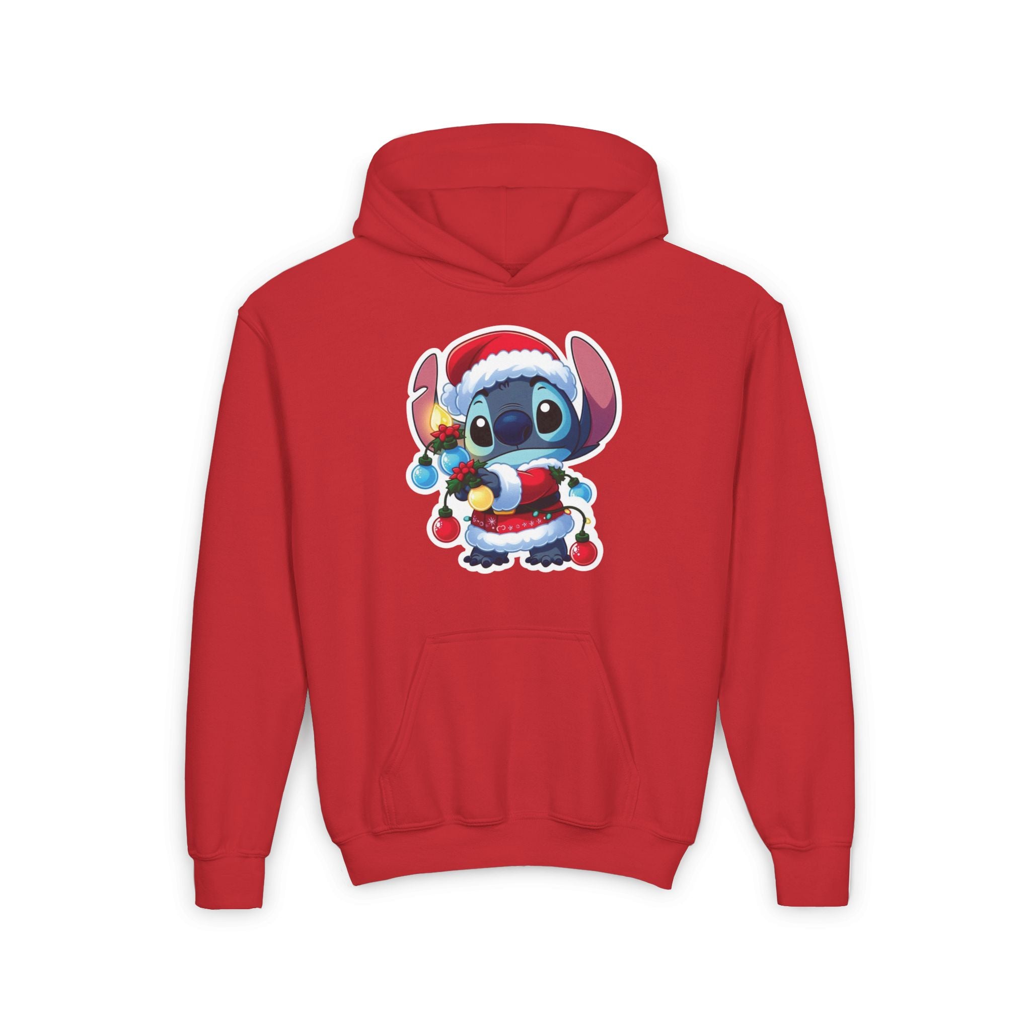 Festive Youth Hooded Sweatshirt with Santa Stitch Design, Holiday Sweatshirt, Christmas Gift, Kids Hoodie, Cute Winter Apparel, [...]
