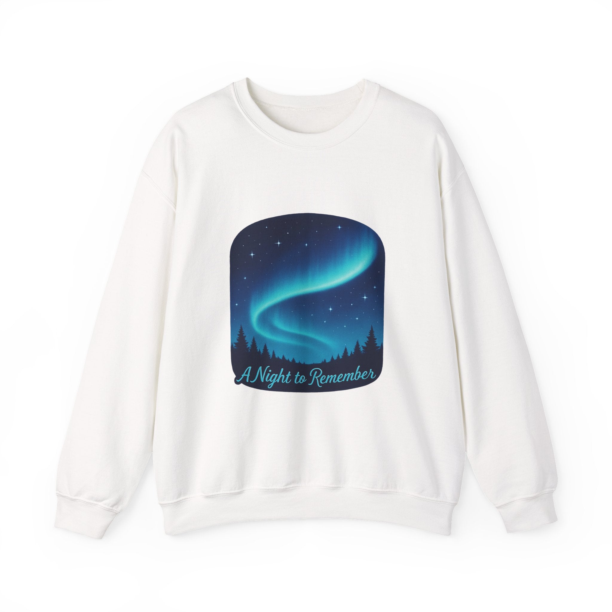 Aurora Night Crewneck Sweatshirt — "A Night to Remember" Graphic