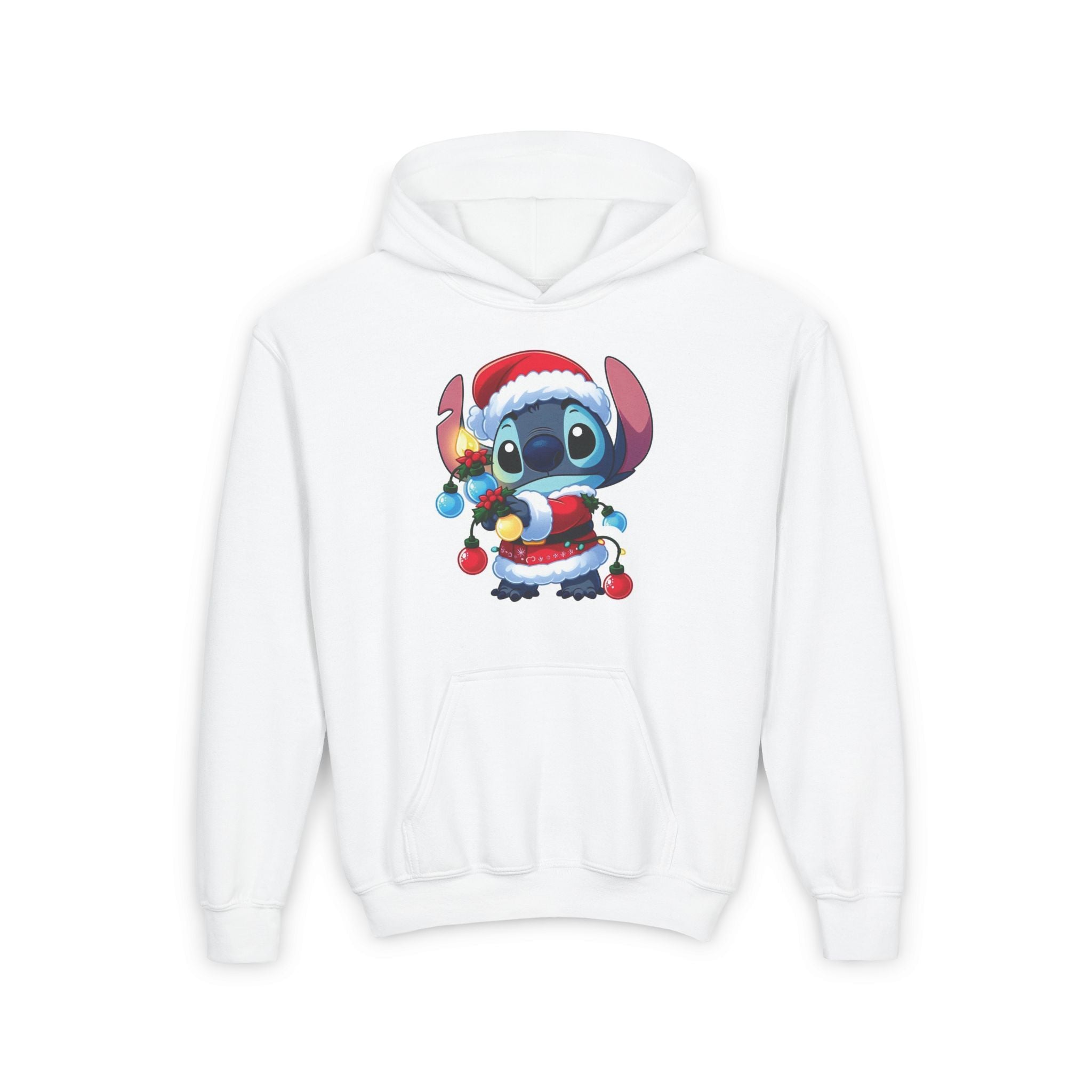 Festive Youth Hooded Sweatshirt with Santa Stitch Design, Holiday Sweatshirt, Christmas Gift, Kids Hoodie, Cute Winter Apparel, [...]