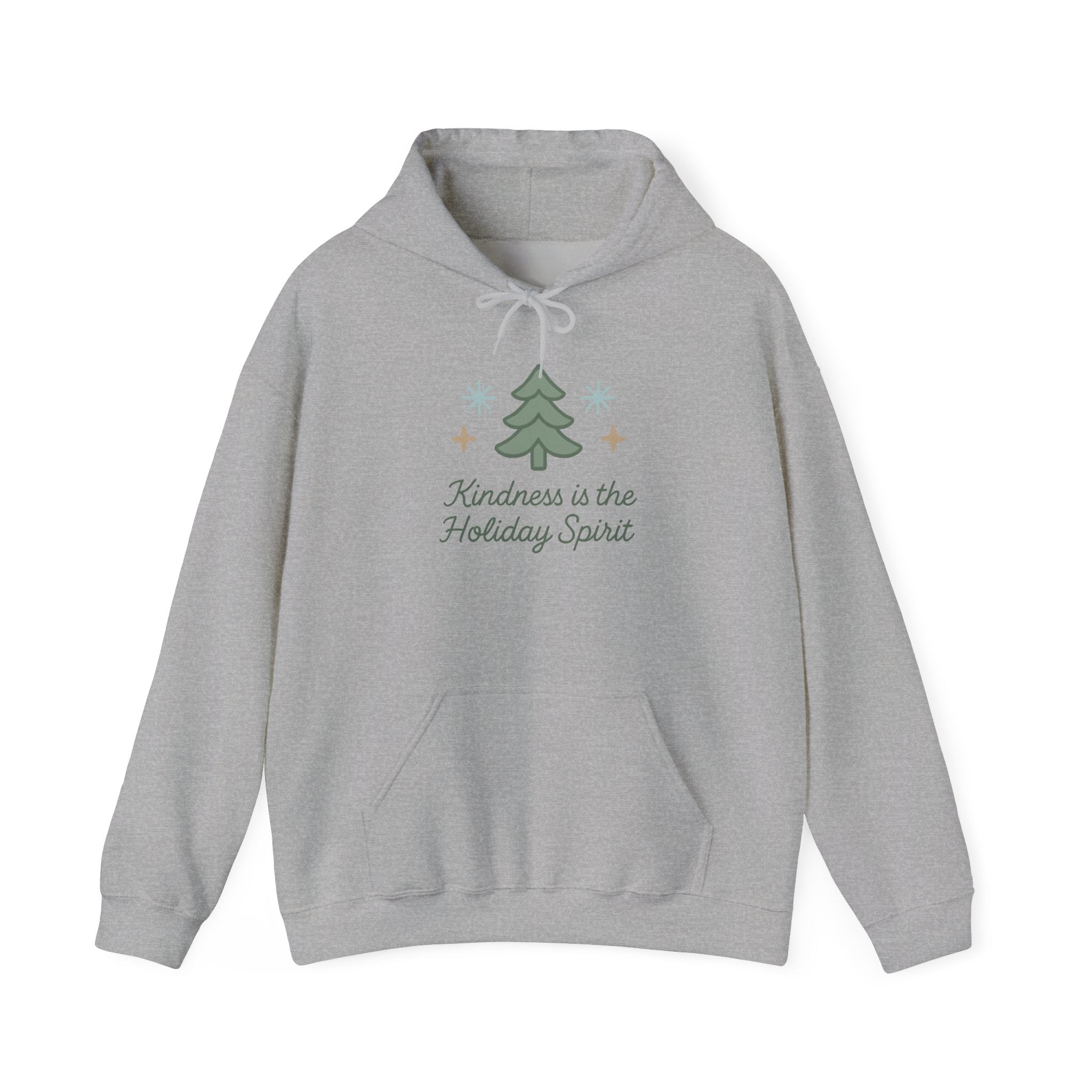 Kindness Is the Holiday Spirit Hoodie — Cozy Christmas Tree Holiday Sweatshirt