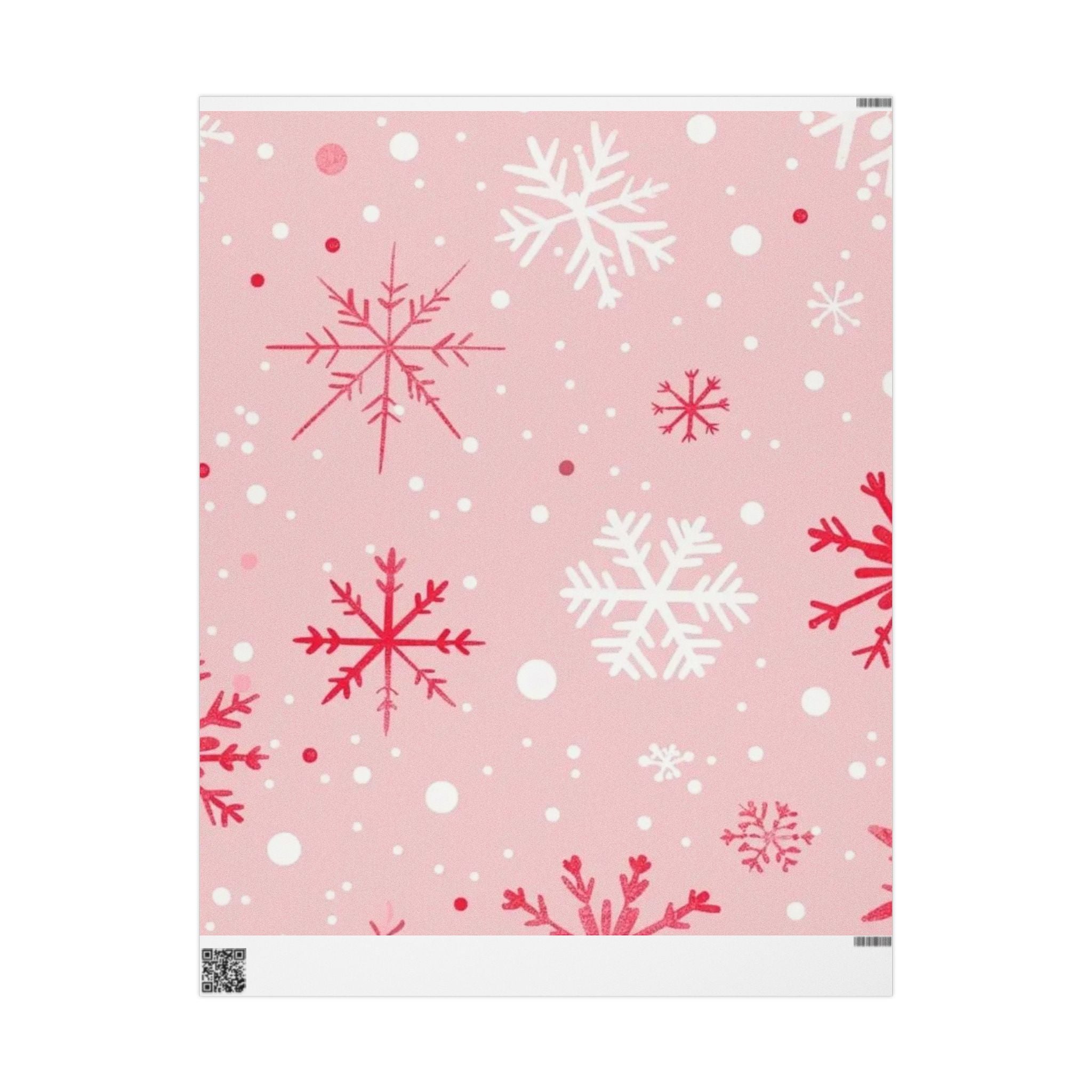Pink Snowflake Wrapping Paper – Holiday Gift Wrap Roll