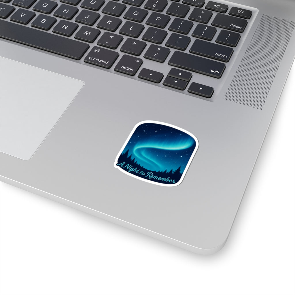 A Night to Remember Aurora Sticker — Northern Lights Kiss-Cut Sticker for Laptops & Travel Gear