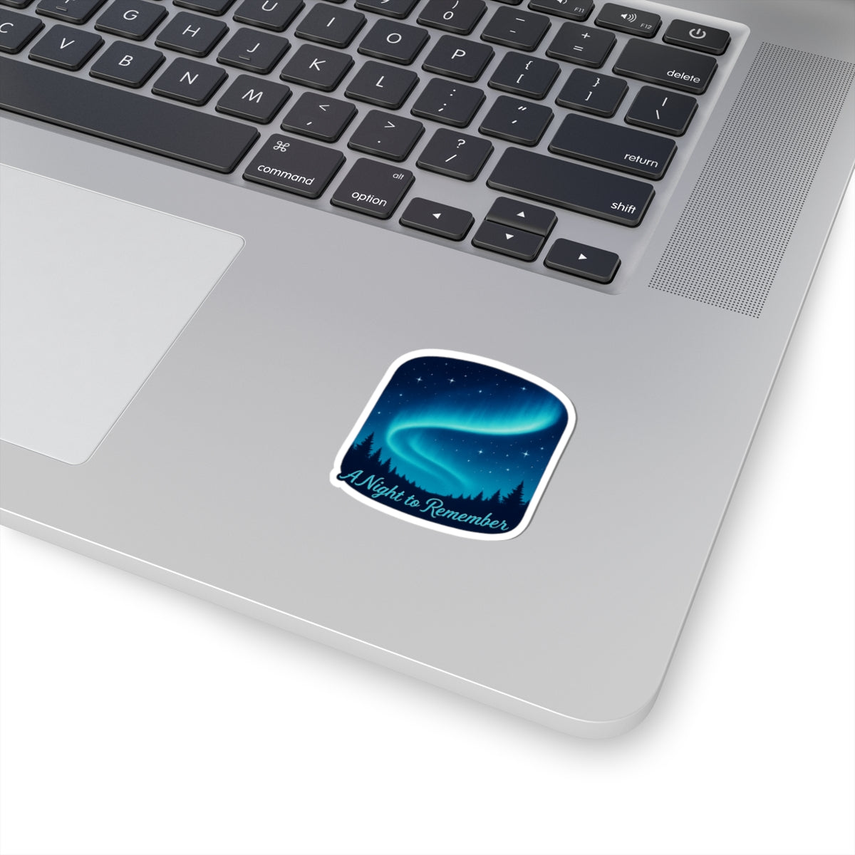 A Night to Remember Aurora Sticker — Northern Lights Kiss-Cut Sticker for Laptops & Travel Gear