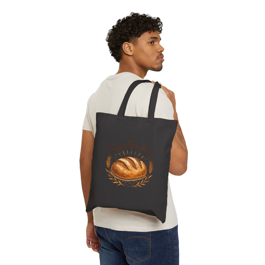 Tote Bag — "Knead, Rise, Shine!" Artisan Bread Canvas Tote
