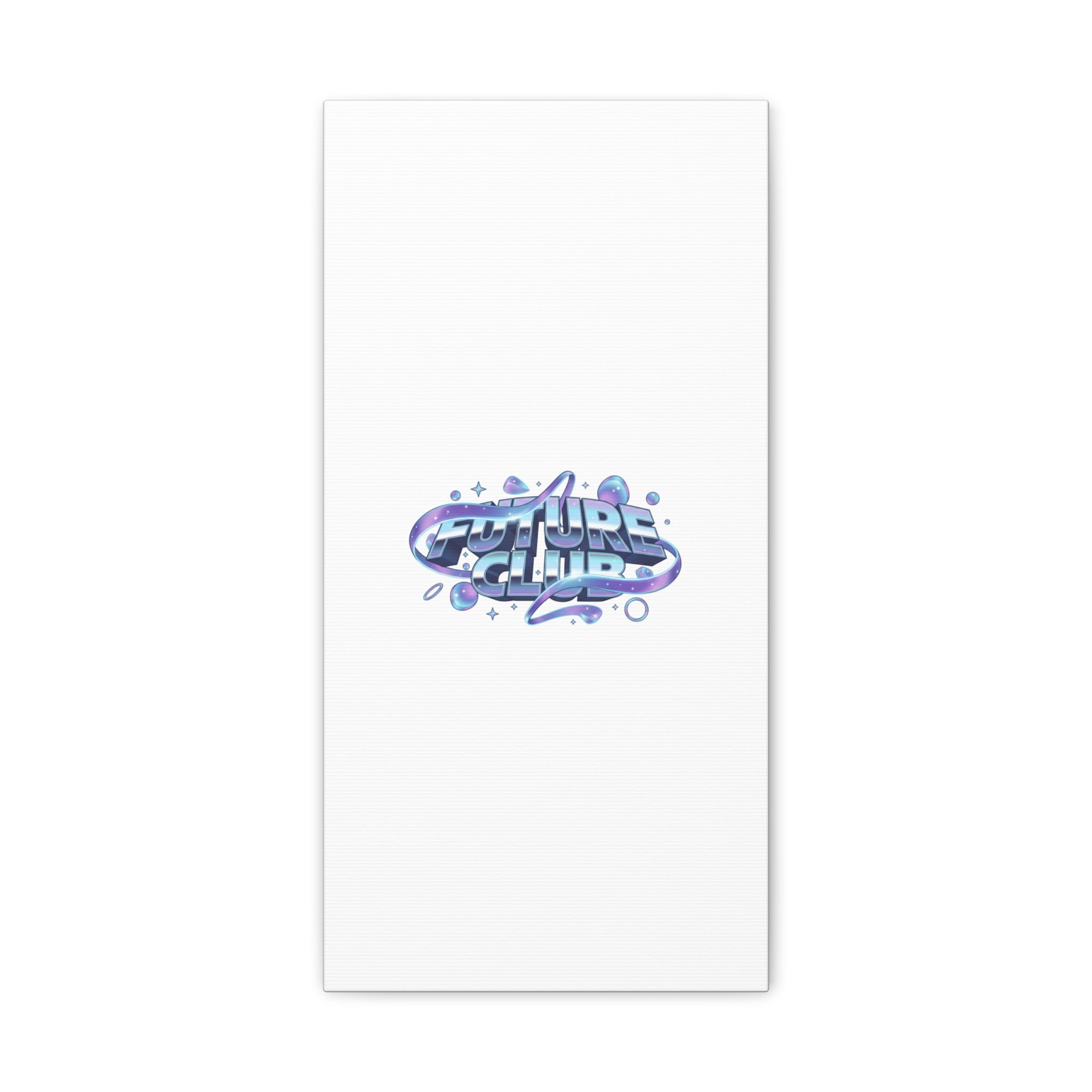 Futurist Chrome Logo Canvas | Iridescent Gradient, Liquid Metal Art