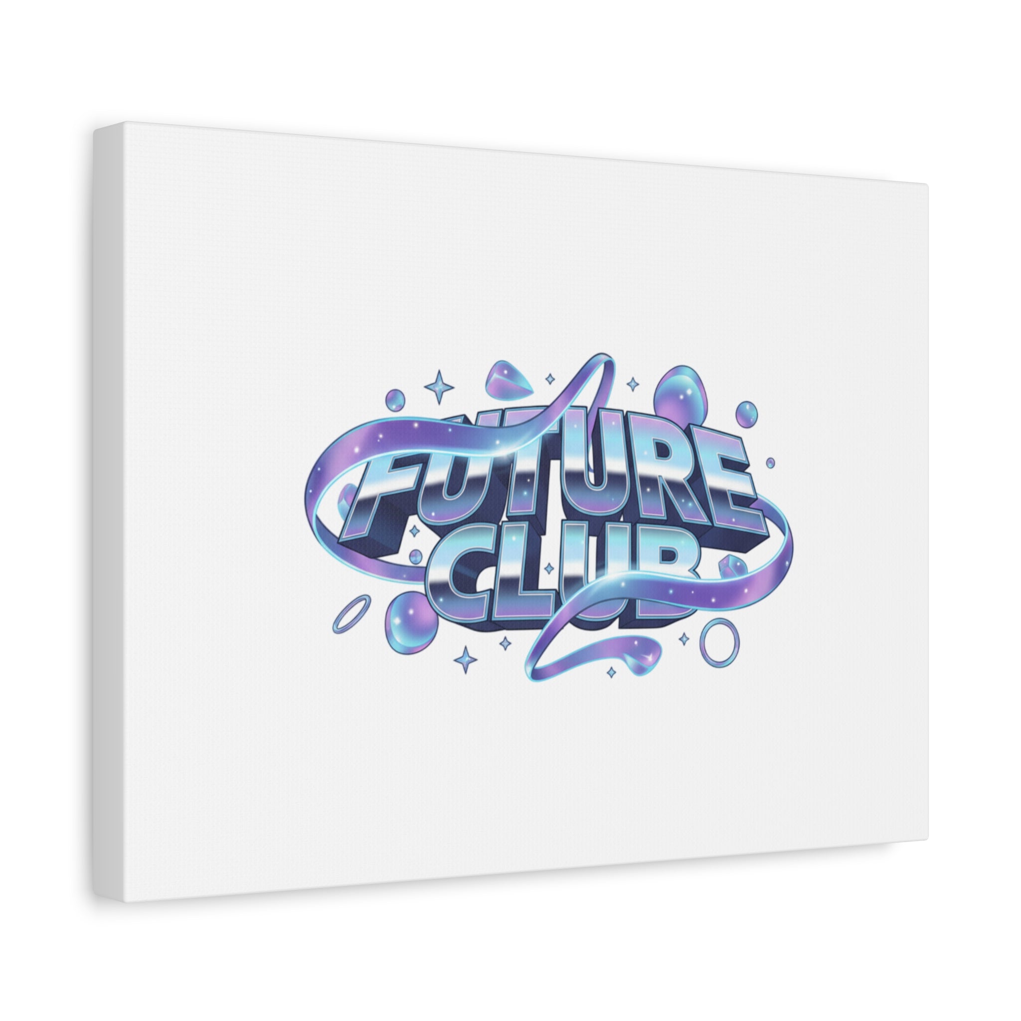 Futurist Chrome Logo Canvas | Iridescent Gradient, Liquid Metal Art