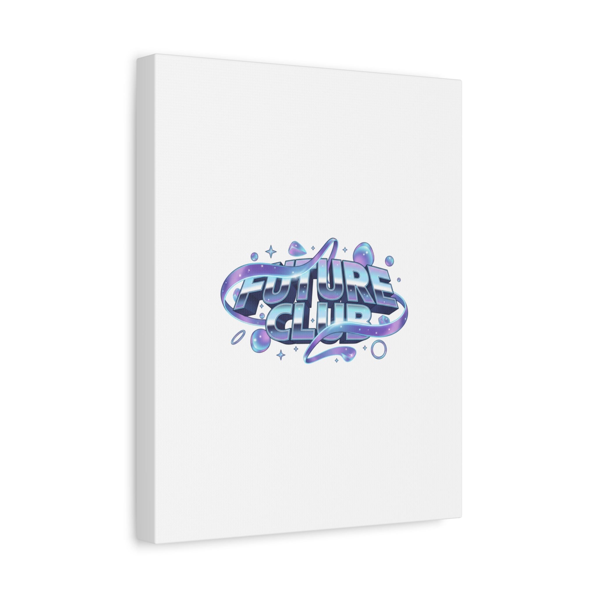 Futurist Chrome Logo Canvas | Iridescent Gradient, Liquid Metal Art