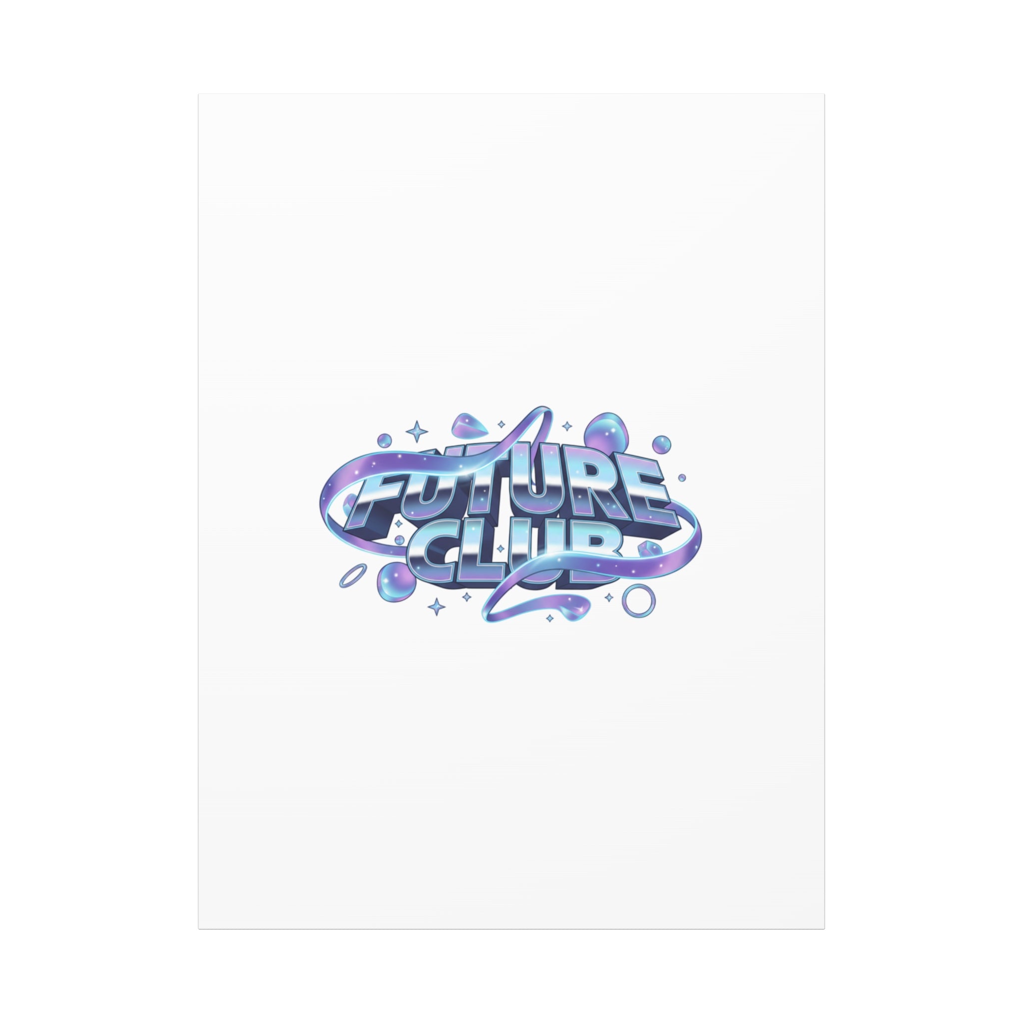 Futurist Chrome Logo Canvas | Iridescent Gradient, Liquid Metal Art