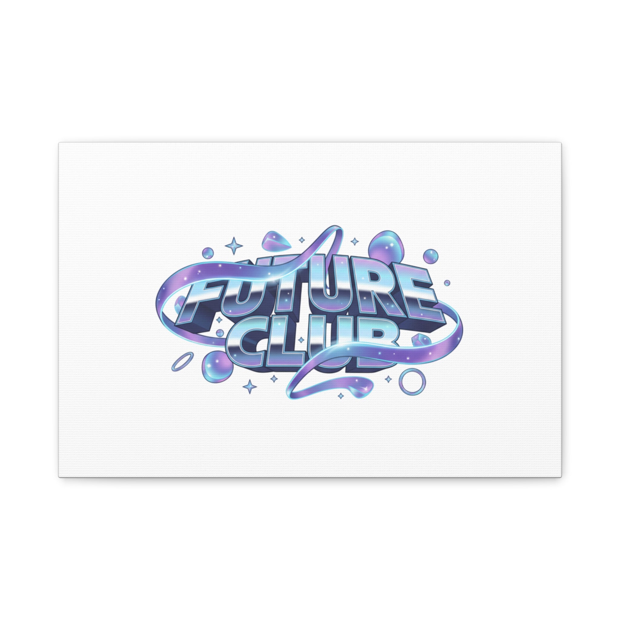 Futurist Chrome Logo Canvas | Iridescent Gradient, Liquid Metal Art