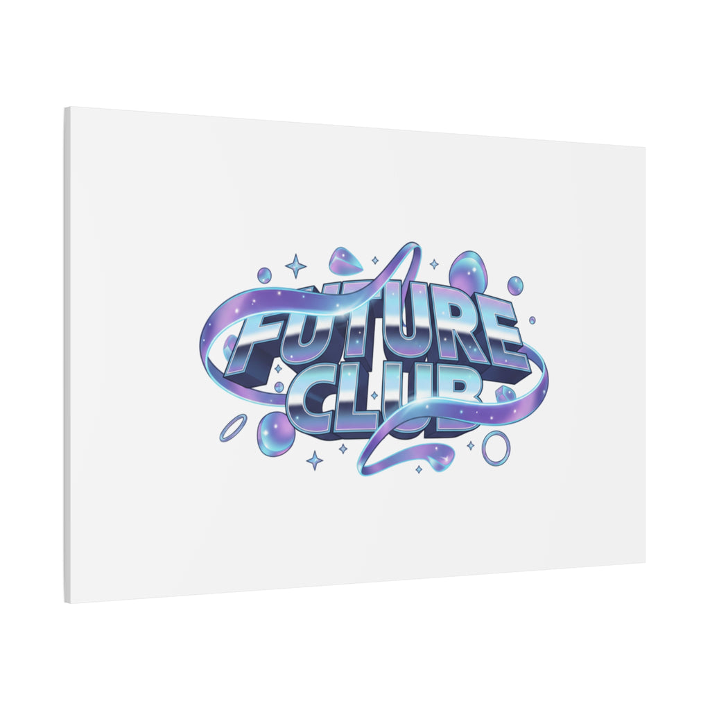 Futurist Chrome Logo Canvas | Iridescent Gradient, Liquid Metal Art