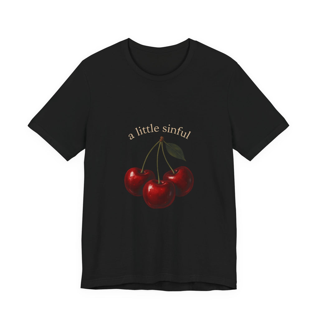 Cherry Graphic Tee — "a little sinful" Vintage Fruit Shirt