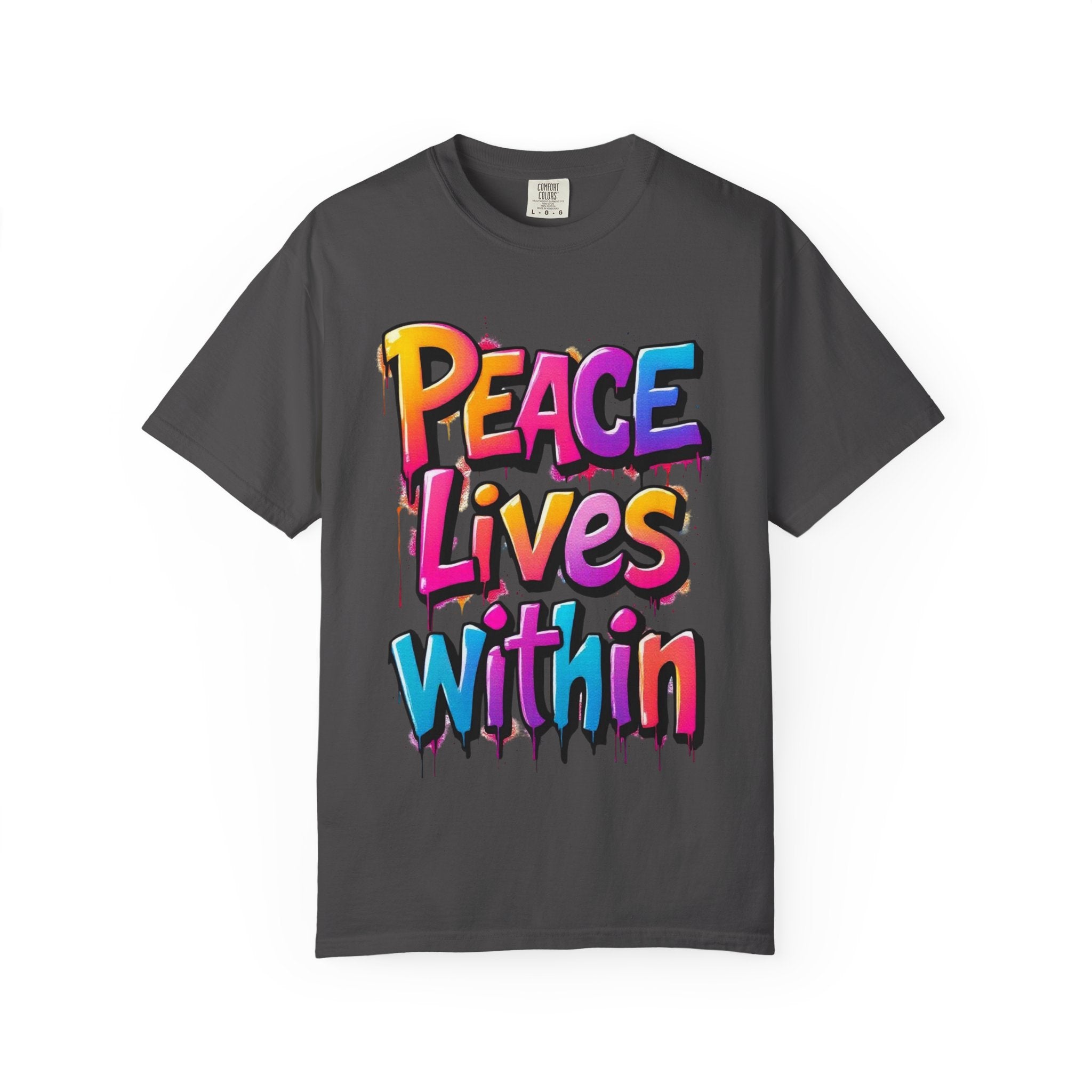 Peace Lives Within T-Shirt — Colorful Graffiti Spiritual Tee