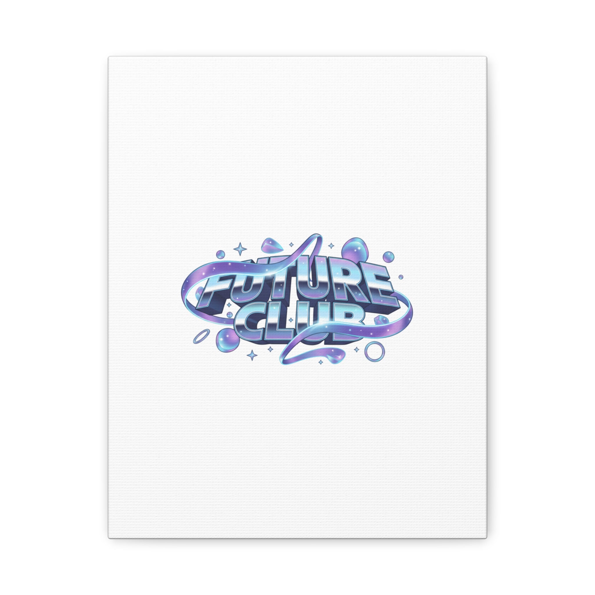 Futurist Chrome Logo Canvas | Iridescent Gradient, Liquid Metal Art