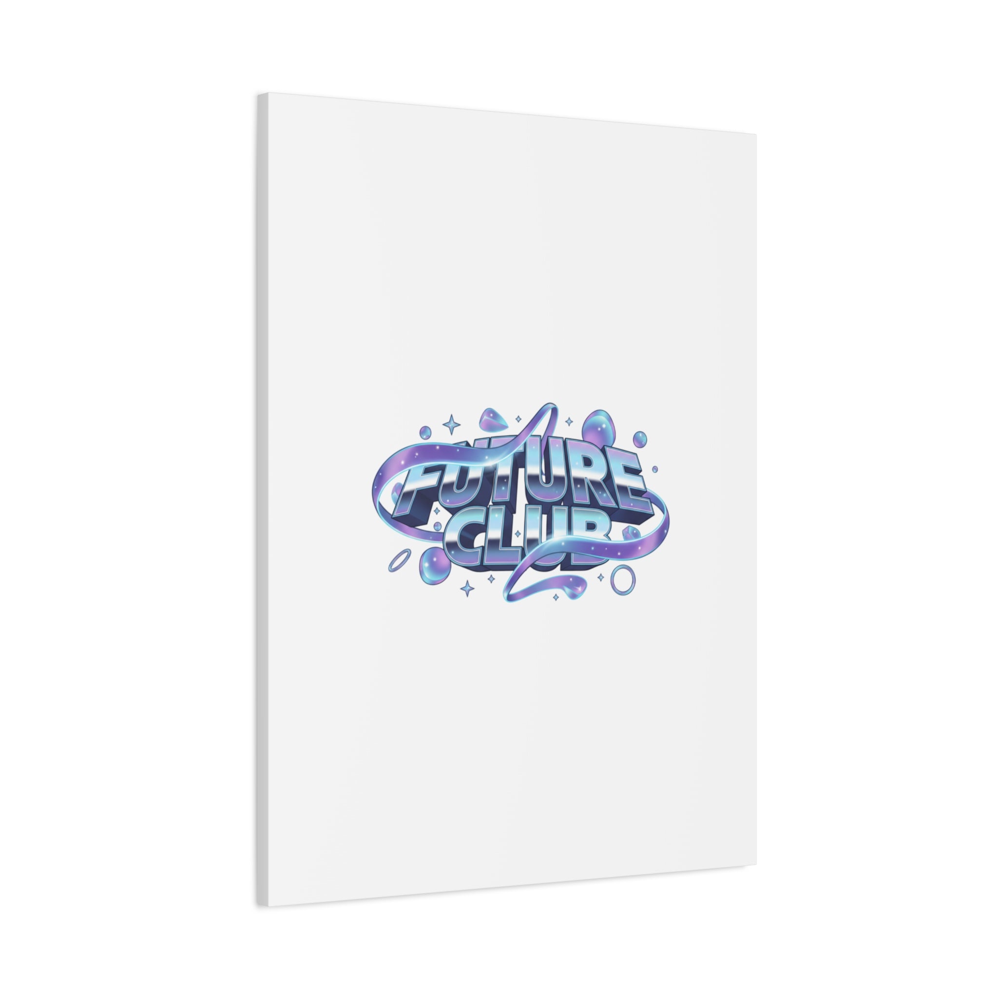 Futurist Chrome Logo Canvas | Iridescent Gradient, Liquid Metal Art