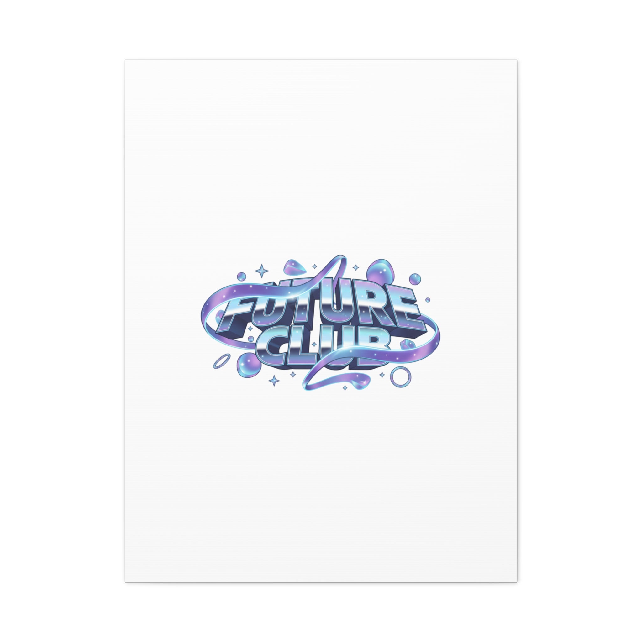 Futurist Chrome Logo Canvas | Iridescent Gradient, Liquid Metal Art