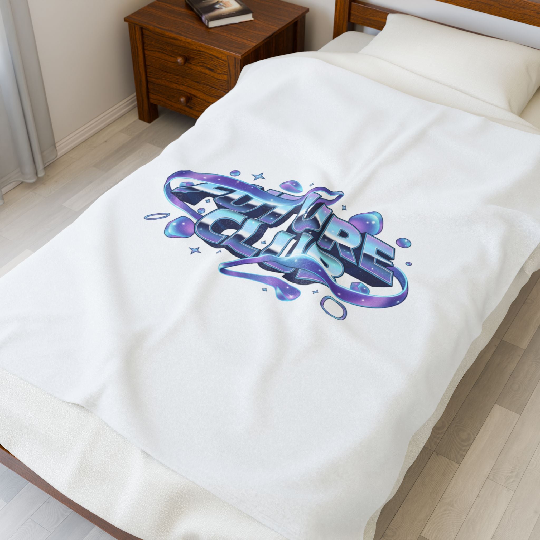 FUTURE CLUB chrome iridescent gradient Blanket | metallic liquid metal wave