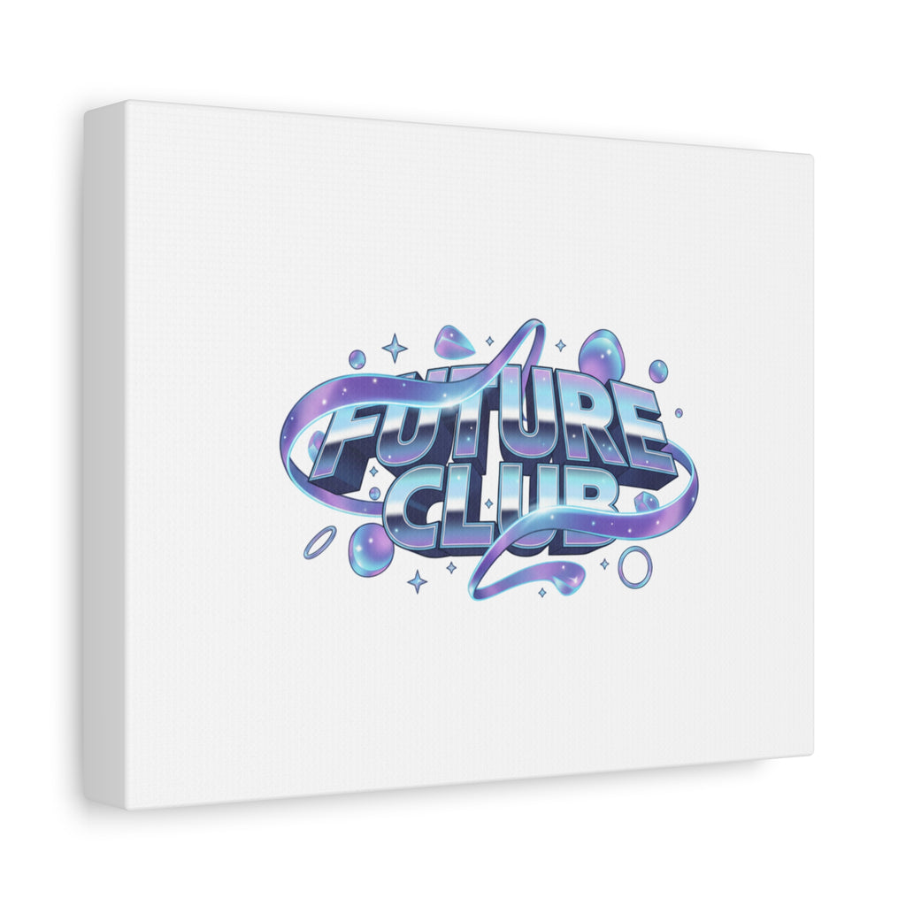 Futurist Chrome Logo Canvas | Iridescent Gradient, Liquid Metal Art