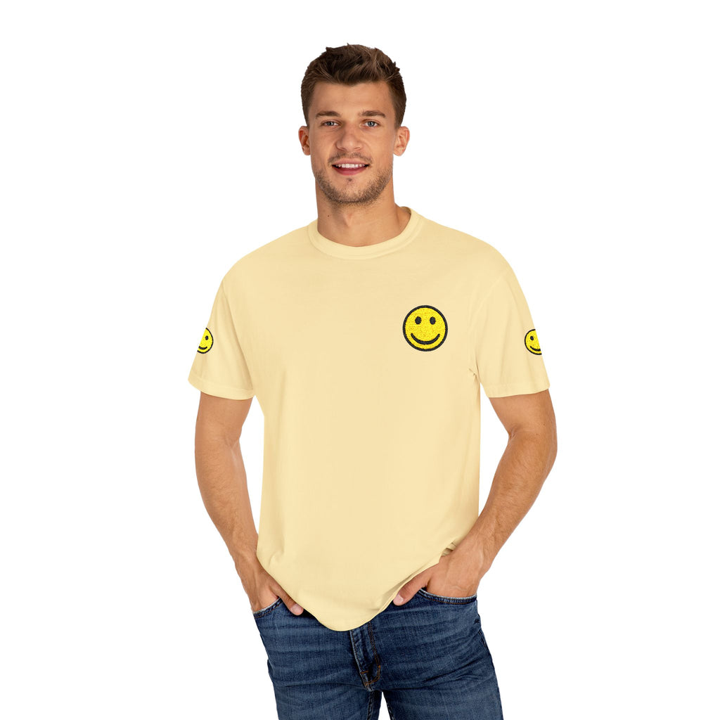 Smiley Face Unisex Garment-Dyed T-shirt