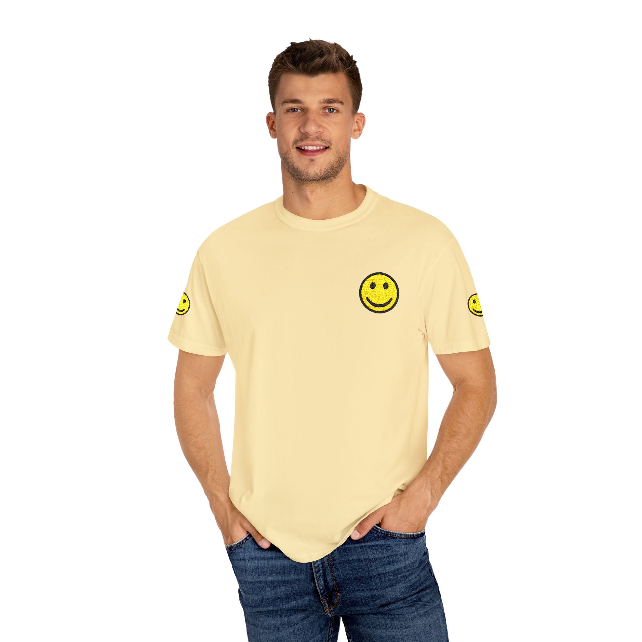 Smiley Face Unisex Garment-Dyed T-shirt