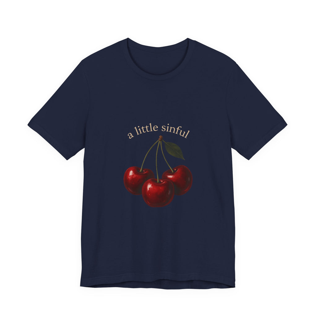 Cherry Graphic Tee — "a little sinful" Vintage Fruit Shirt