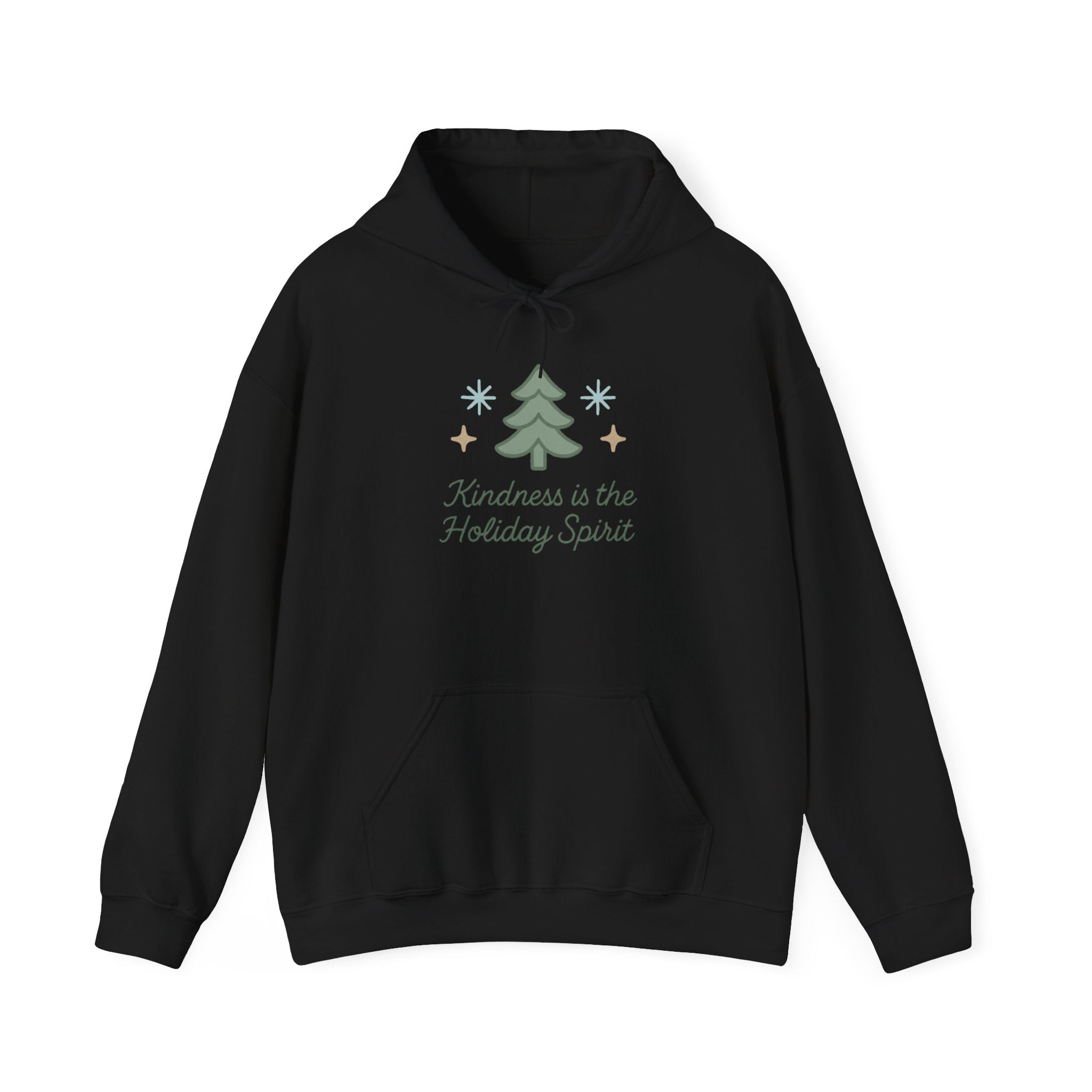 Kindness Is the Holiday Spirit Hoodie — Cozy Christmas Tree Holiday Sweatshirt