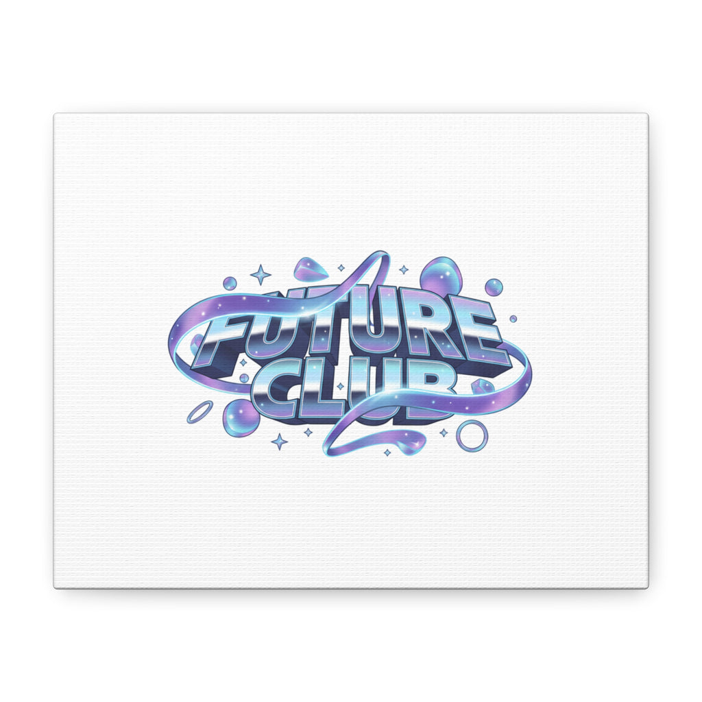 Futurist Chrome Logo Canvas | Iridescent Gradient, Liquid Metal Art
