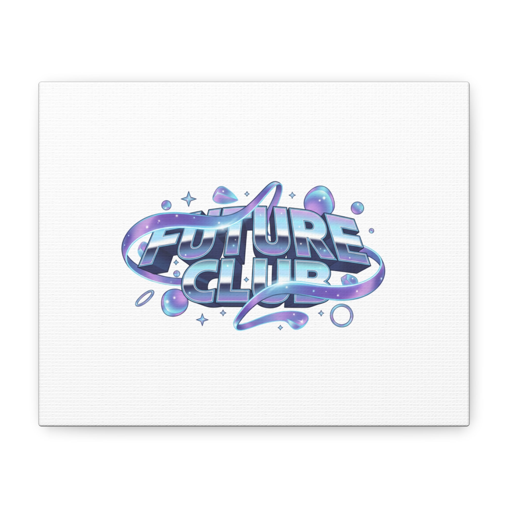 Futurist Chrome Logo Canvas | Iridescent Gradient, Liquid Metal Art
