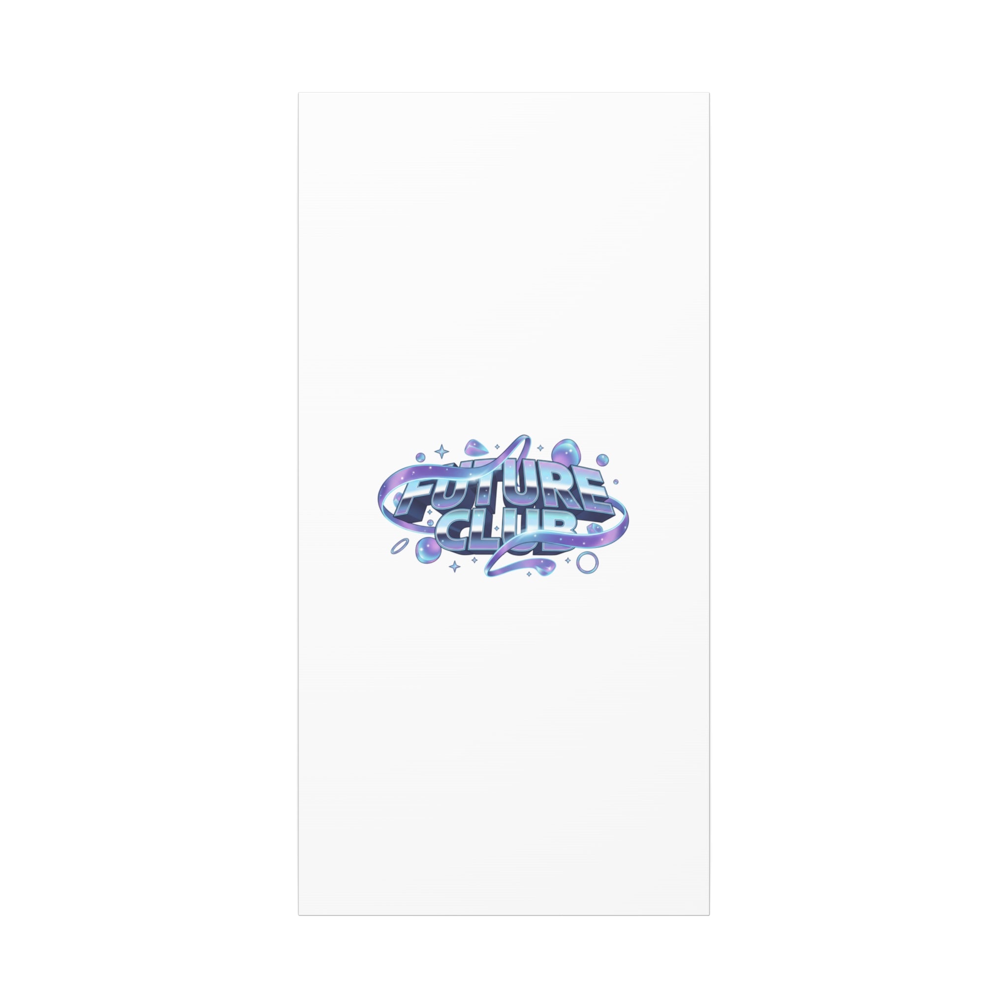 Futurist Chrome Logo Canvas | Iridescent Gradient, Liquid Metal Art