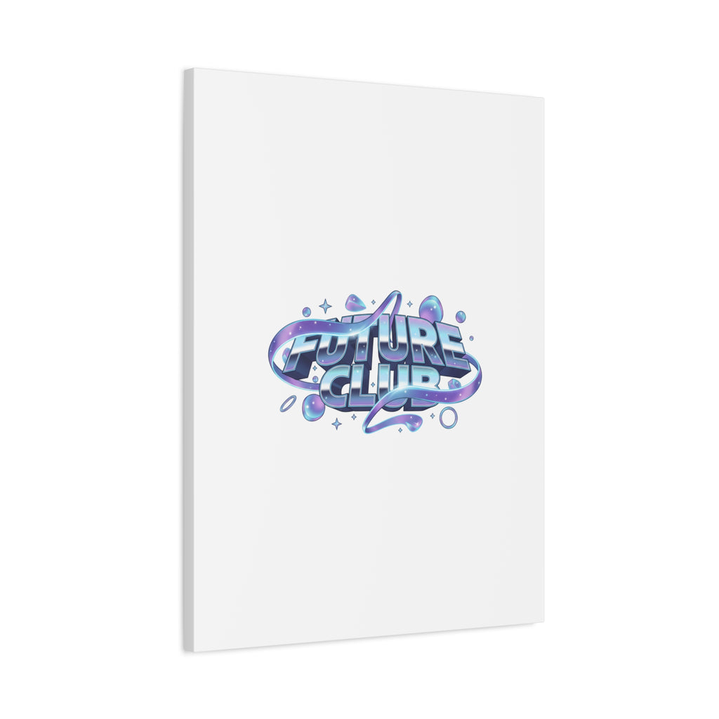 Futurist Chrome Logo Canvas | Iridescent Gradient, Liquid Metal Art