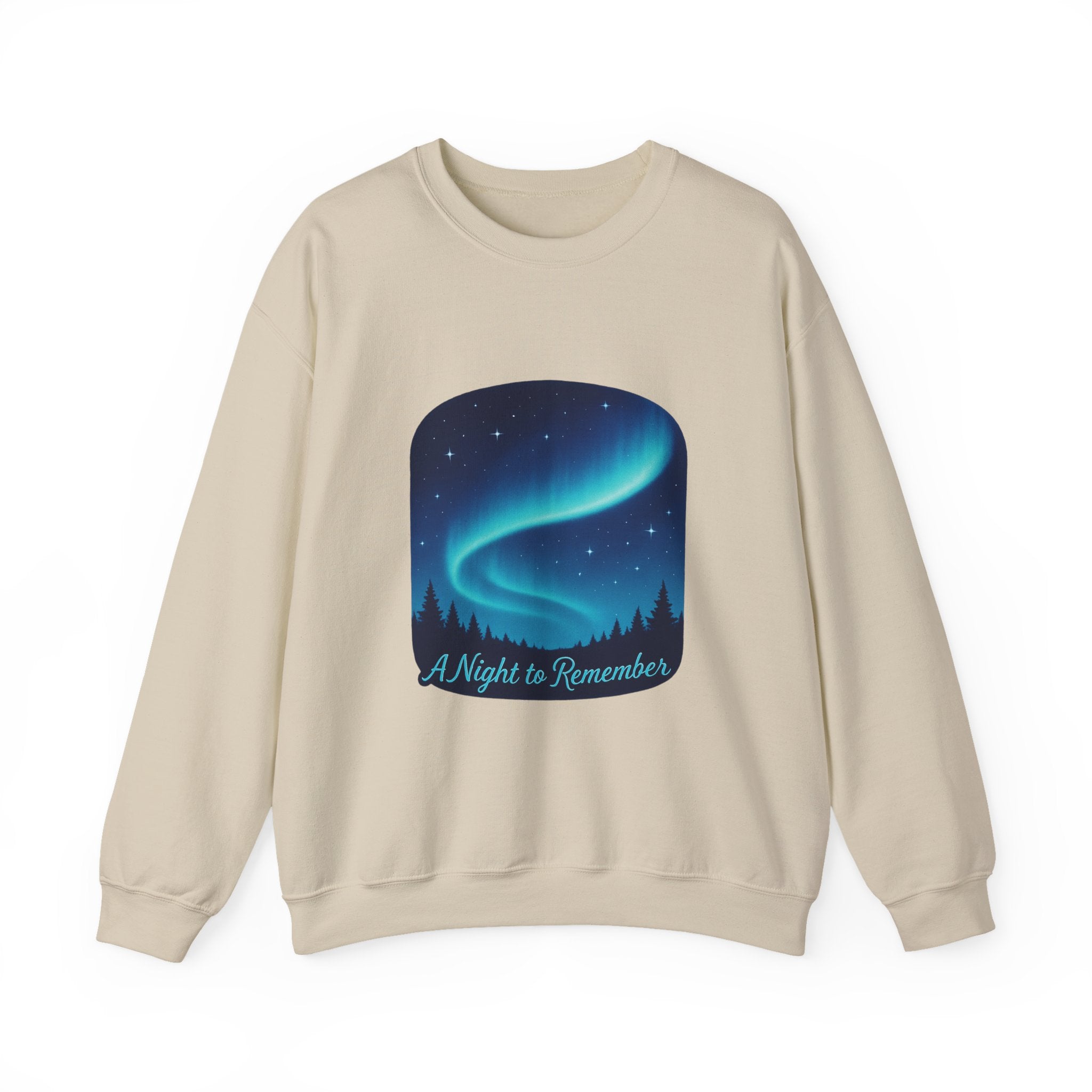 Aurora Night Crewneck Sweatshirt — "A Night to Remember" Graphic