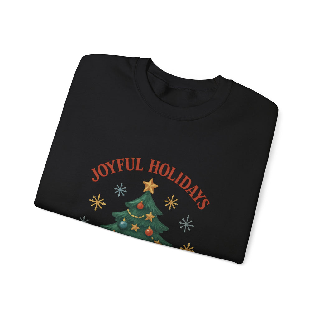 Holiday Crewneck Sweatshirt – Joyful Holidays Christmas Tree Design