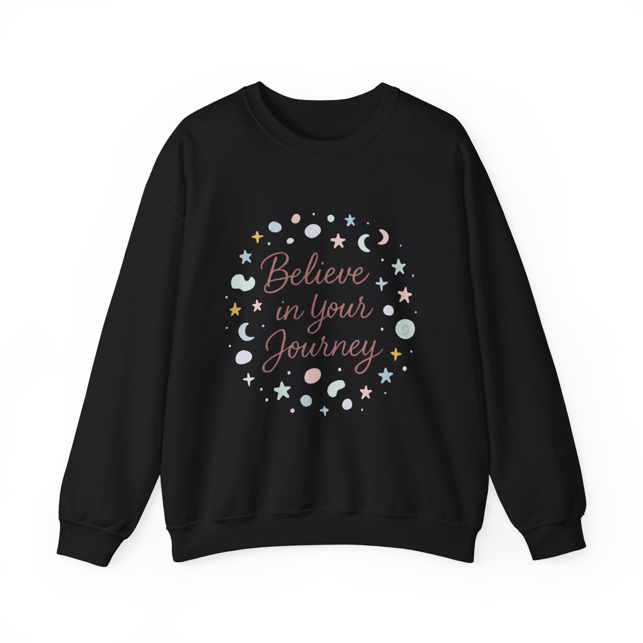 Believe in Your Journey Sweatshirt — Inspirational Pastel Crewneck for Women & Teens
