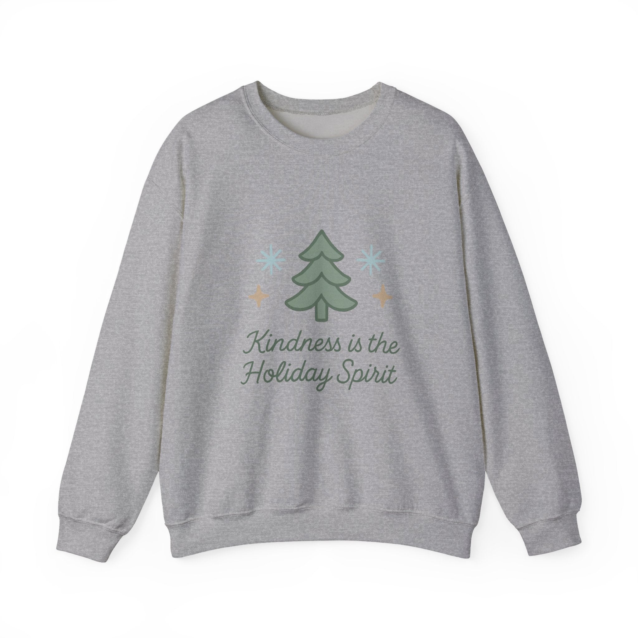 Holiday Kindness Sweatshirt — "Kindness is the Holiday Spirit" Christmas Tree Crewneck