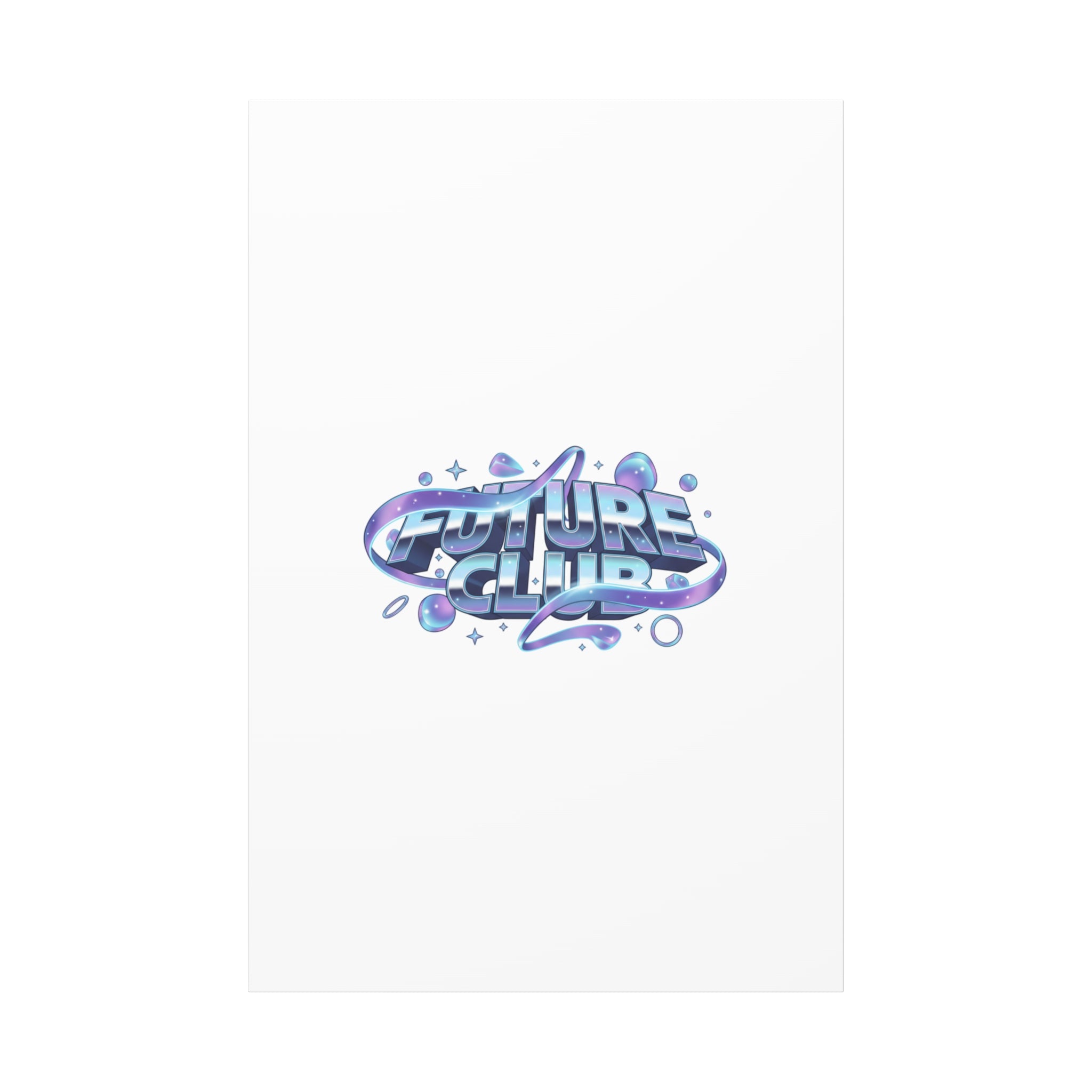Futurist Chrome Logo Canvas | Iridescent Gradient, Liquid Metal Art