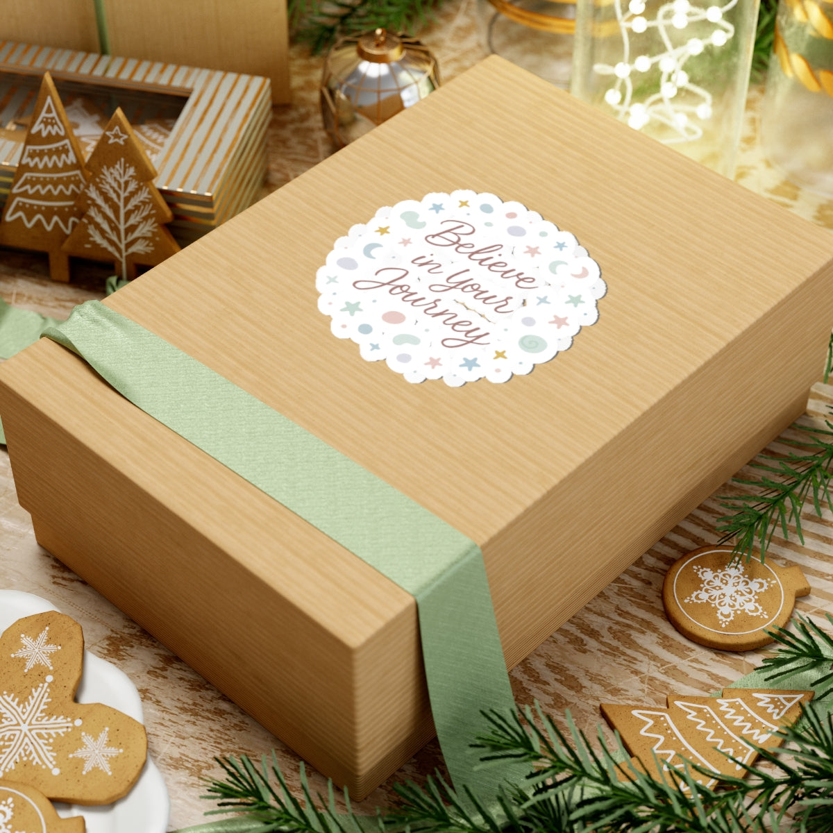 Believe in Your Journey Kiss-Cut Sticker — Inspirational Pastel Laptop Sticker