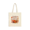 Thankful Harvest Tote Bag — "Grateful Hearts Gather Here" Cotton Canvas Grocery Tote