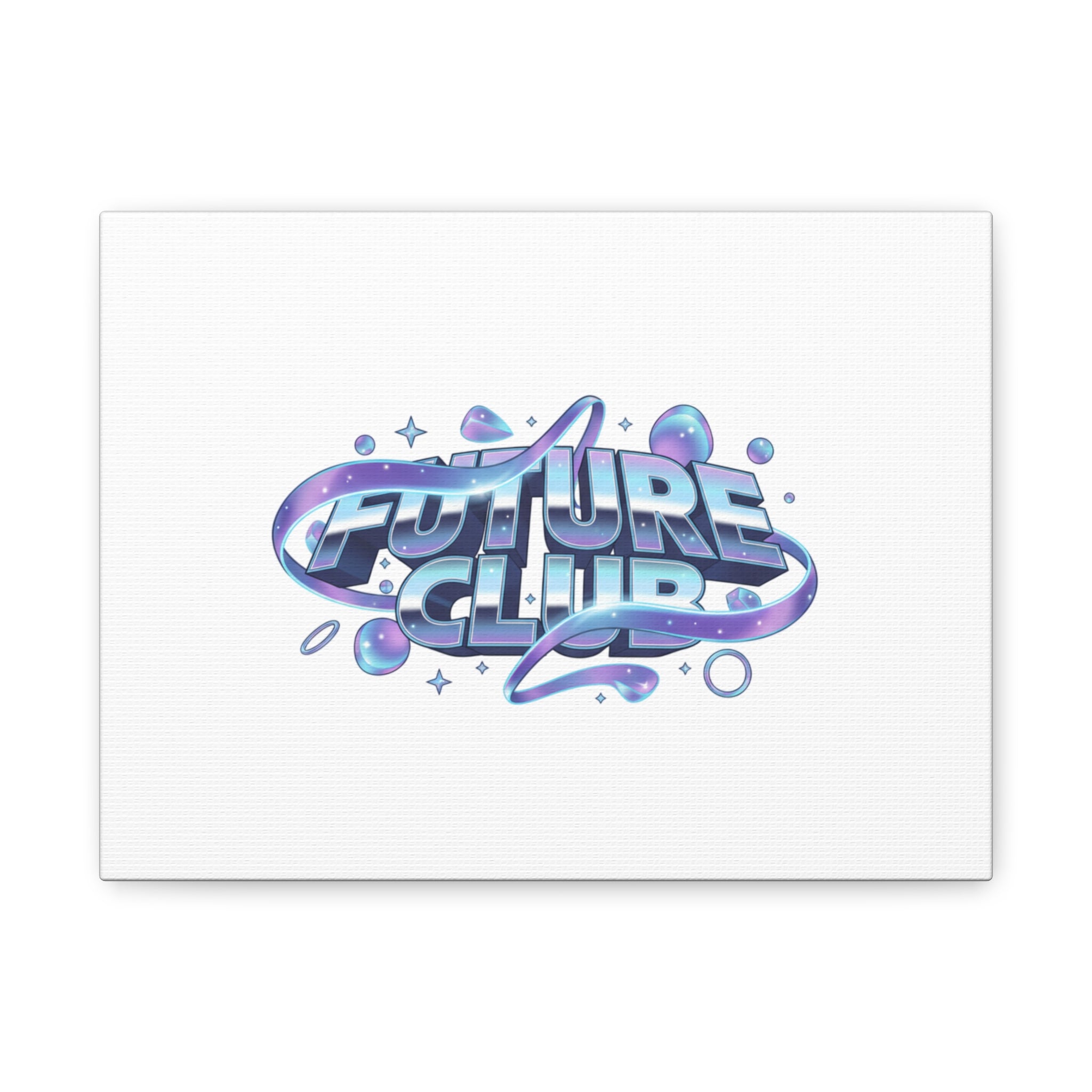 Futurist Chrome Logo Canvas | Iridescent Gradient, Liquid Metal Art