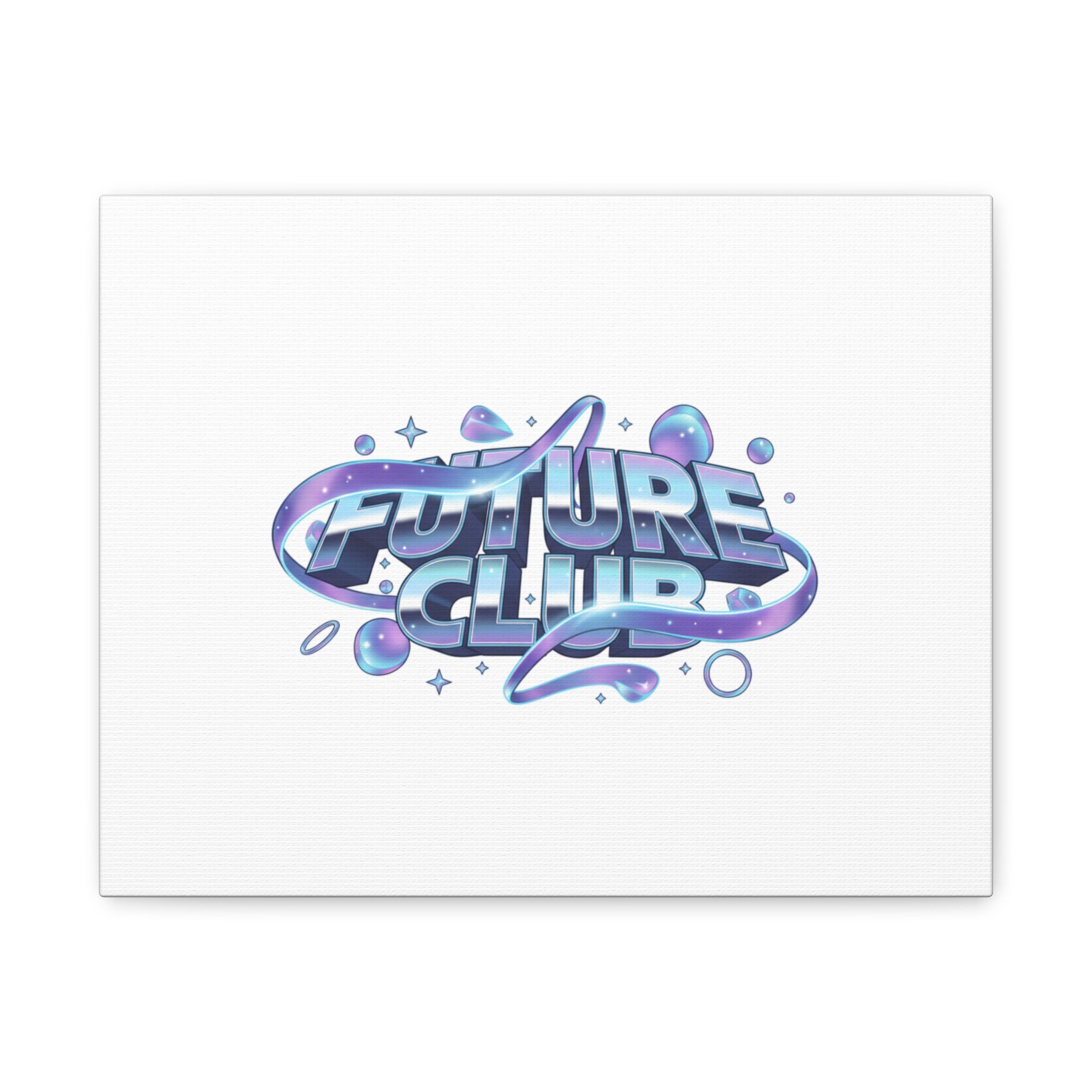 Futurist Chrome Logo Canvas | Iridescent Gradient, Liquid Metal Art