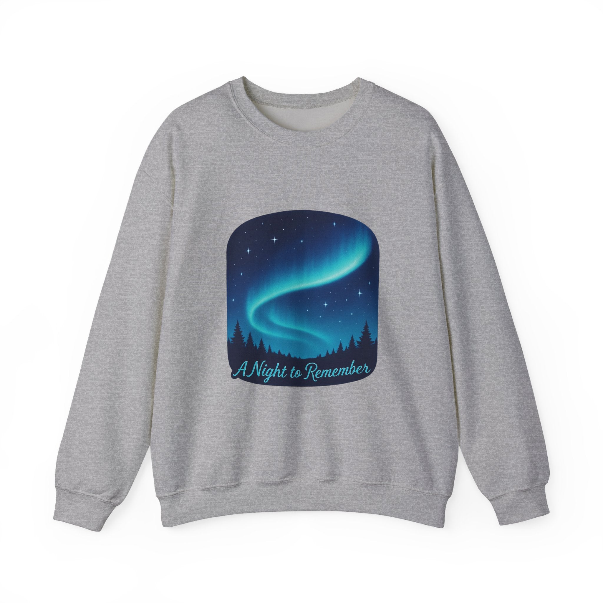 Aurora Night Crewneck Sweatshirt — "A Night to Remember" Graphic