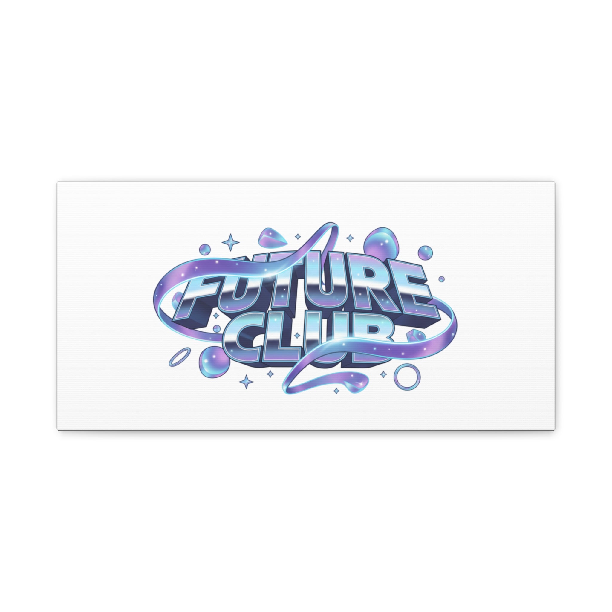 Futurist Chrome Logo Canvas | Iridescent Gradient, Liquid Metal Art