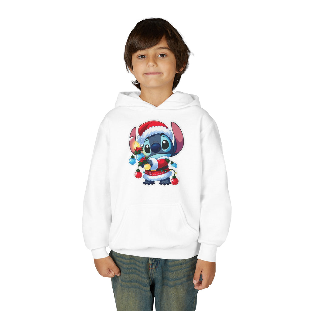 Festive Youth Hooded Sweatshirt with Santa Stitch Design, Holiday Sweatshirt, Christmas Gift, Kids Hoodie, Cute Winter Apparel, [...]
