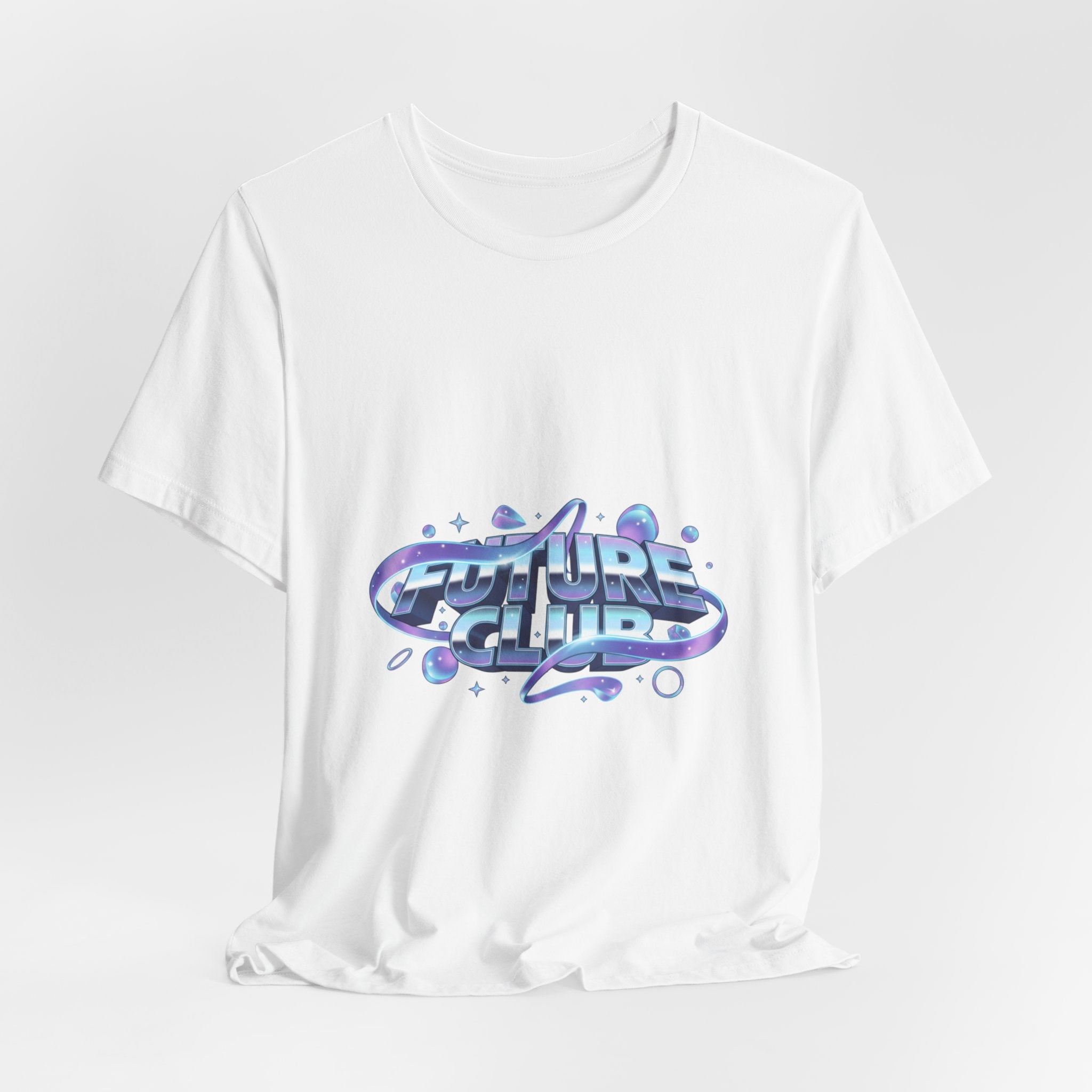 FUTURE CLUB chrome font shirt | iridescent gradient design tee