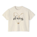 Always Heart Women's Boxy Tee — Gold Brushstroke Love Graphic