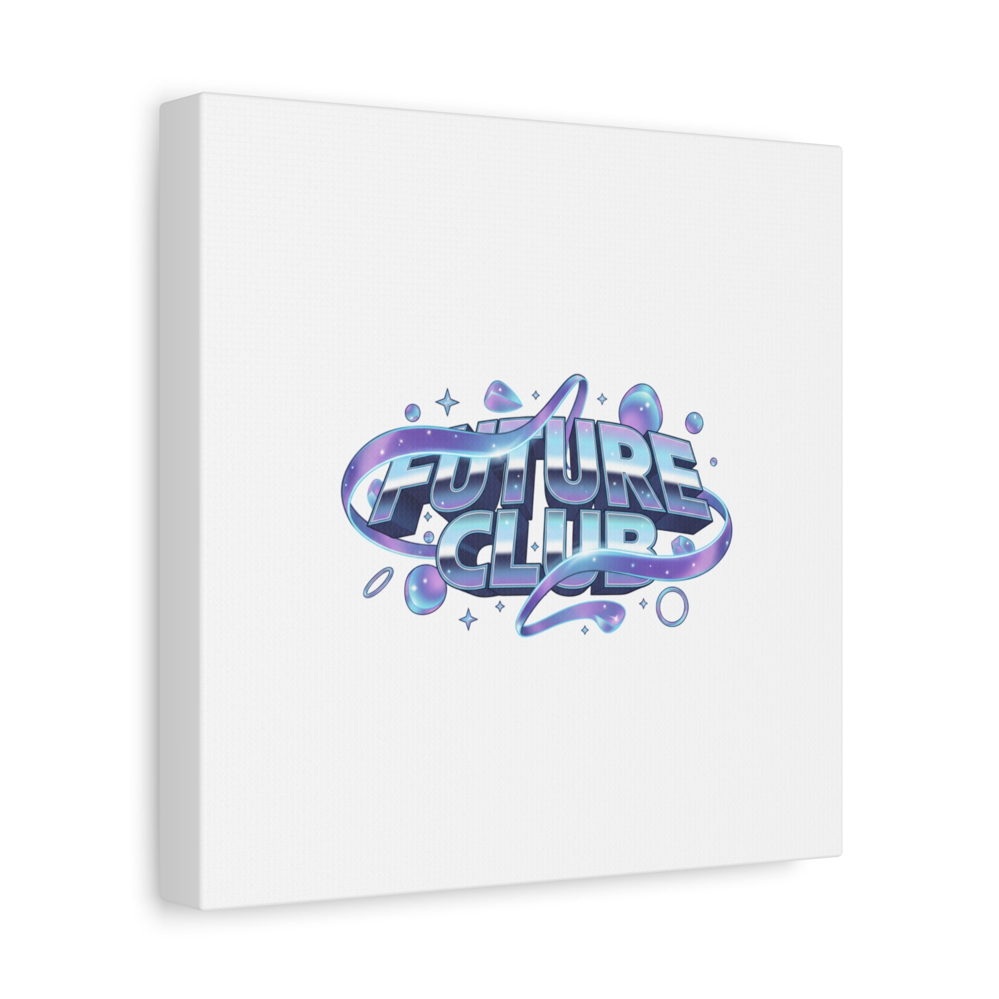 Futurist Chrome Logo Canvas | Iridescent Gradient, Liquid Metal Art