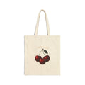Cherry Graphic Tote Bag — "A Little More" Retro Fruit Canvas Shopper