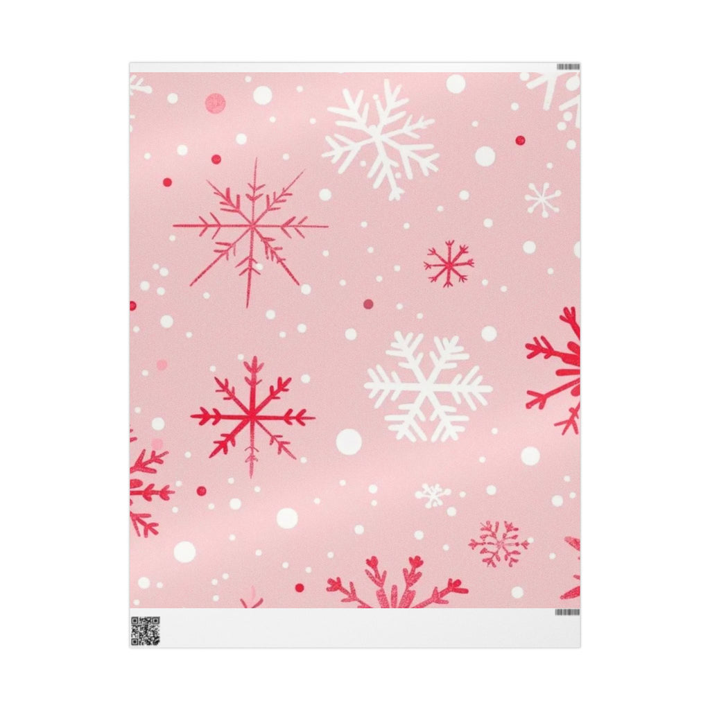 Pink Snowflake Wrapping Paper – Holiday Gift Wrap Roll