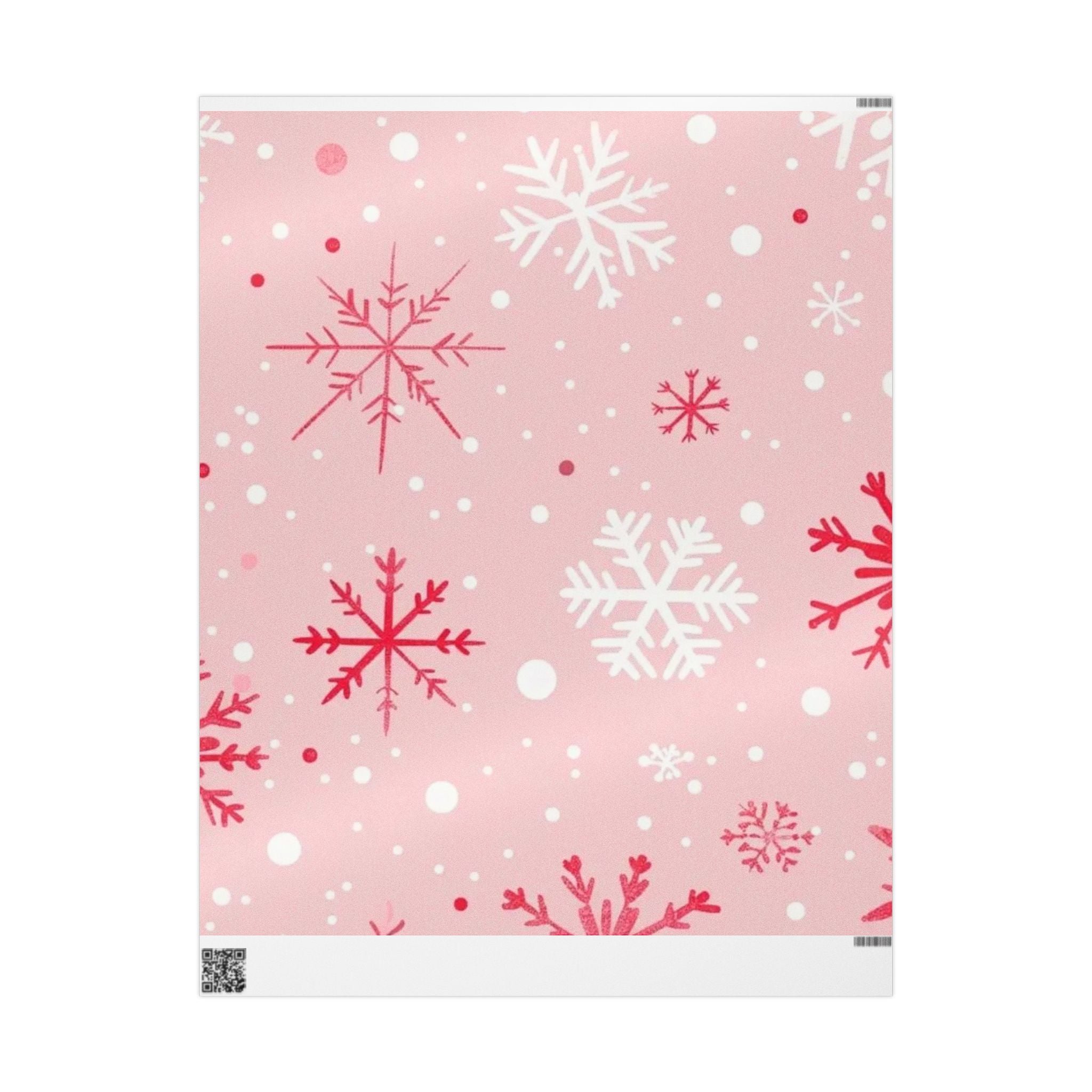 Pink Snowflake Wrapping Paper – Holiday Gift Wrap Roll