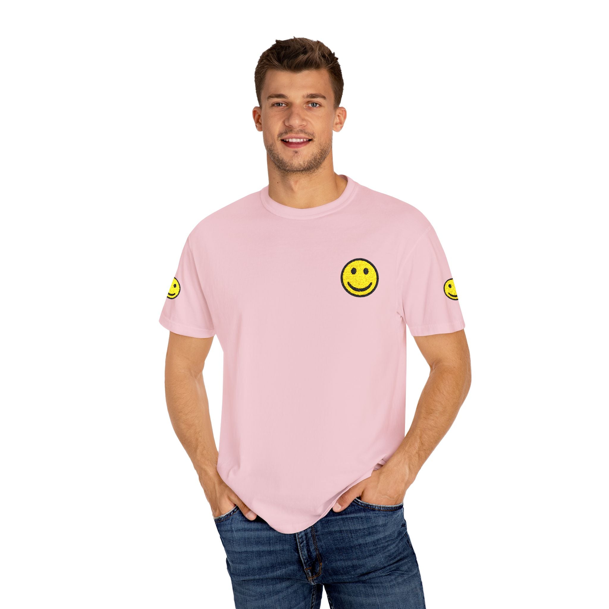 Smiley Face Unisex Garment-Dyed T-shirt