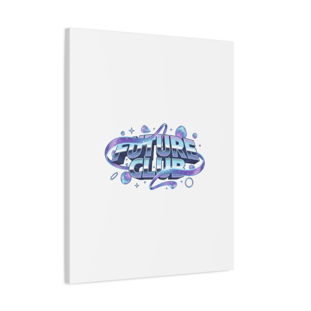 Futurist Chrome Logo Canvas | Iridescent Gradient, Liquid Metal Art