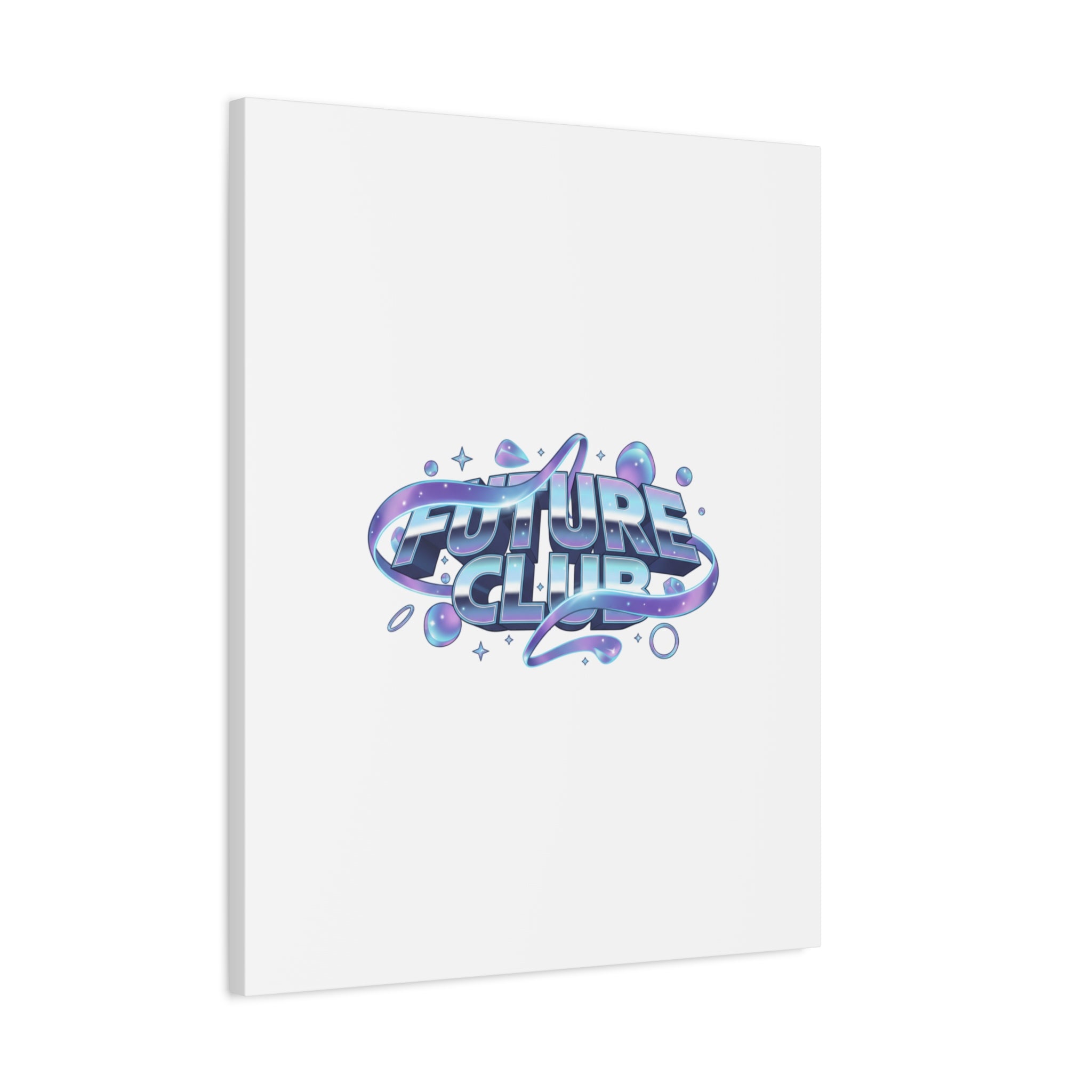 Futurist Chrome Logo Canvas | Iridescent Gradient, Liquid Metal Art